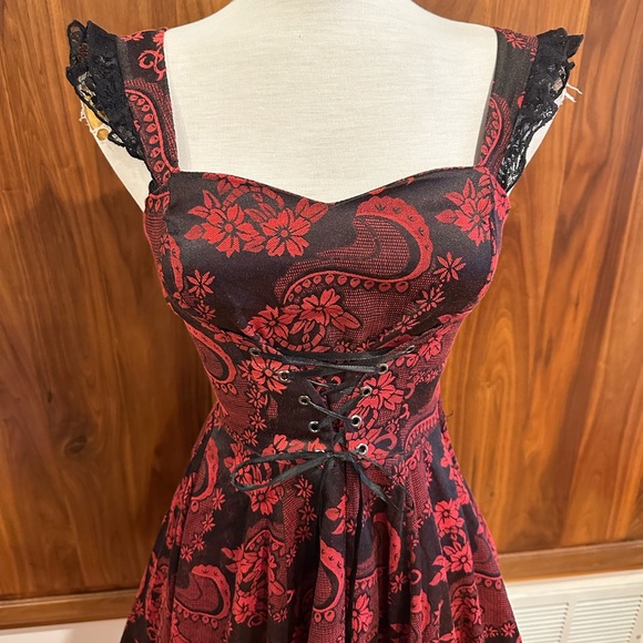Hearts & Roses UK Red Black Dress Size S/4 - Picture 2 of 11